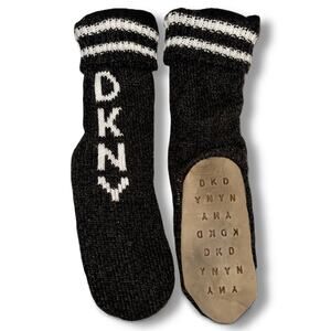 Black DKNY Slippers with Suede Sole